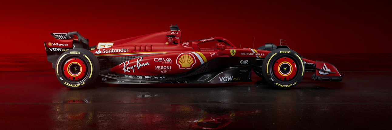 A render of the 2024 Ferrari F1 car