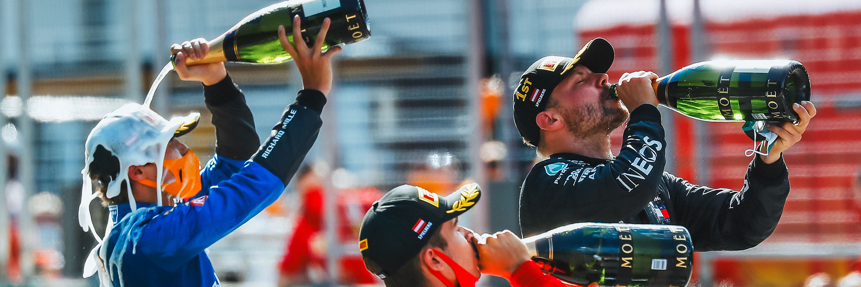 Lando Norris celebrating his maiden F1 podium at the 2020 Austrian Grand Prix