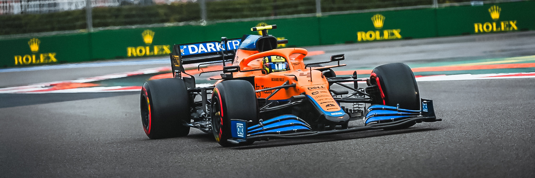 Lando Norris on track at the 2021 Russian Grand Prix