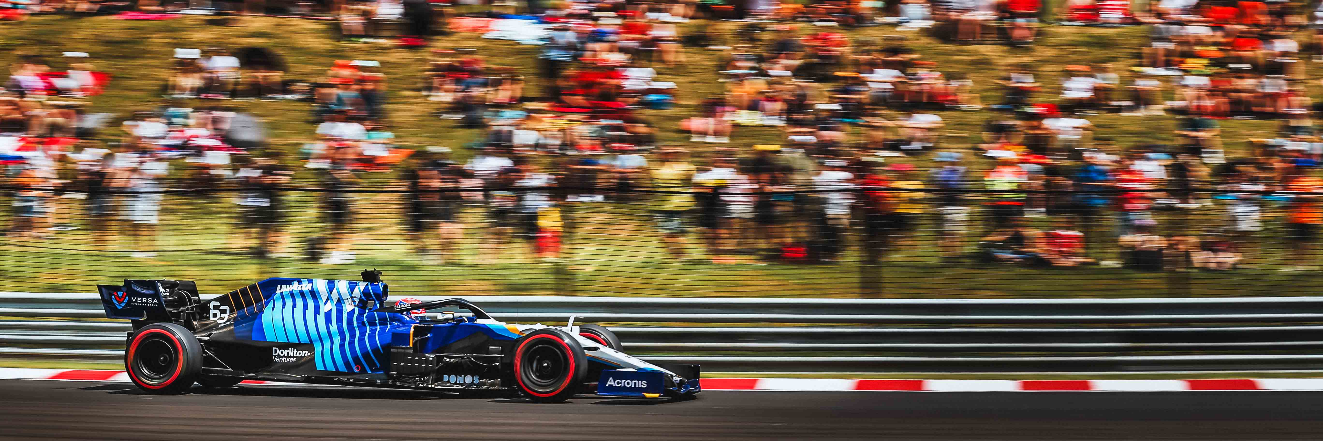 George Russell en route to his first points with Williams at the 2021 Hungarian Grand Prix