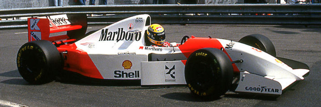 Ayrton Senna in the McLaren MP4/8A at Monaco