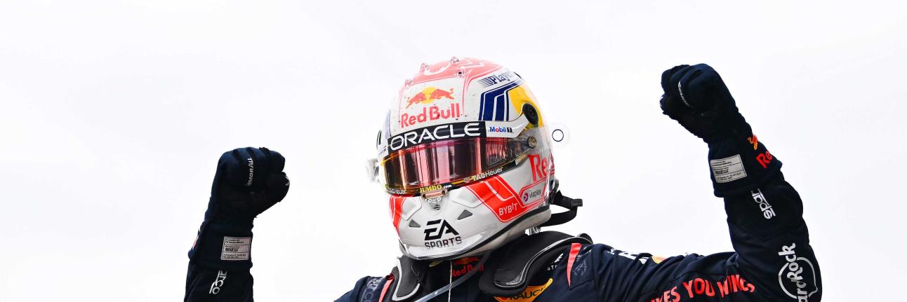 Max Verstappen celebrates winning the Canadian Grand Prix for Red Bull Racing