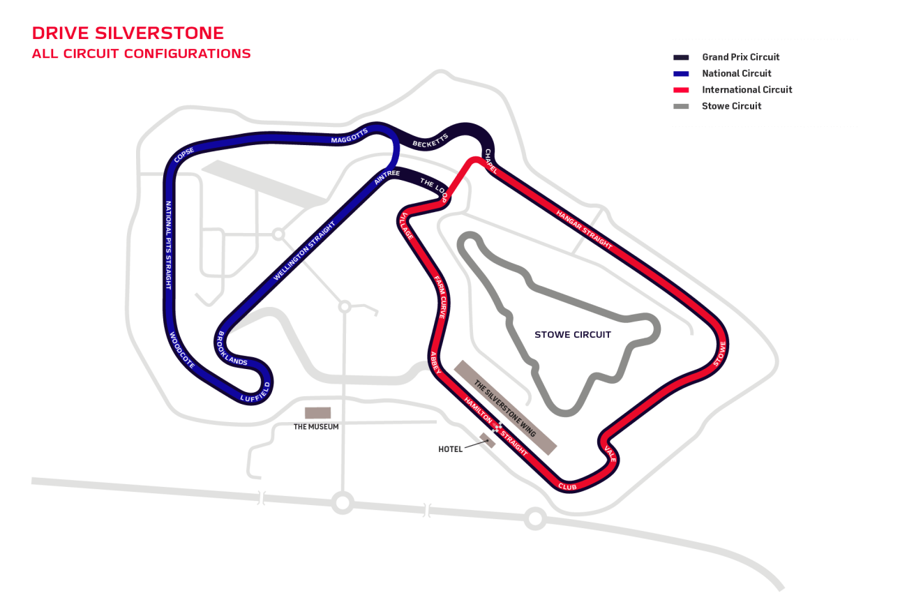 Drive Silverstone all circuits maps