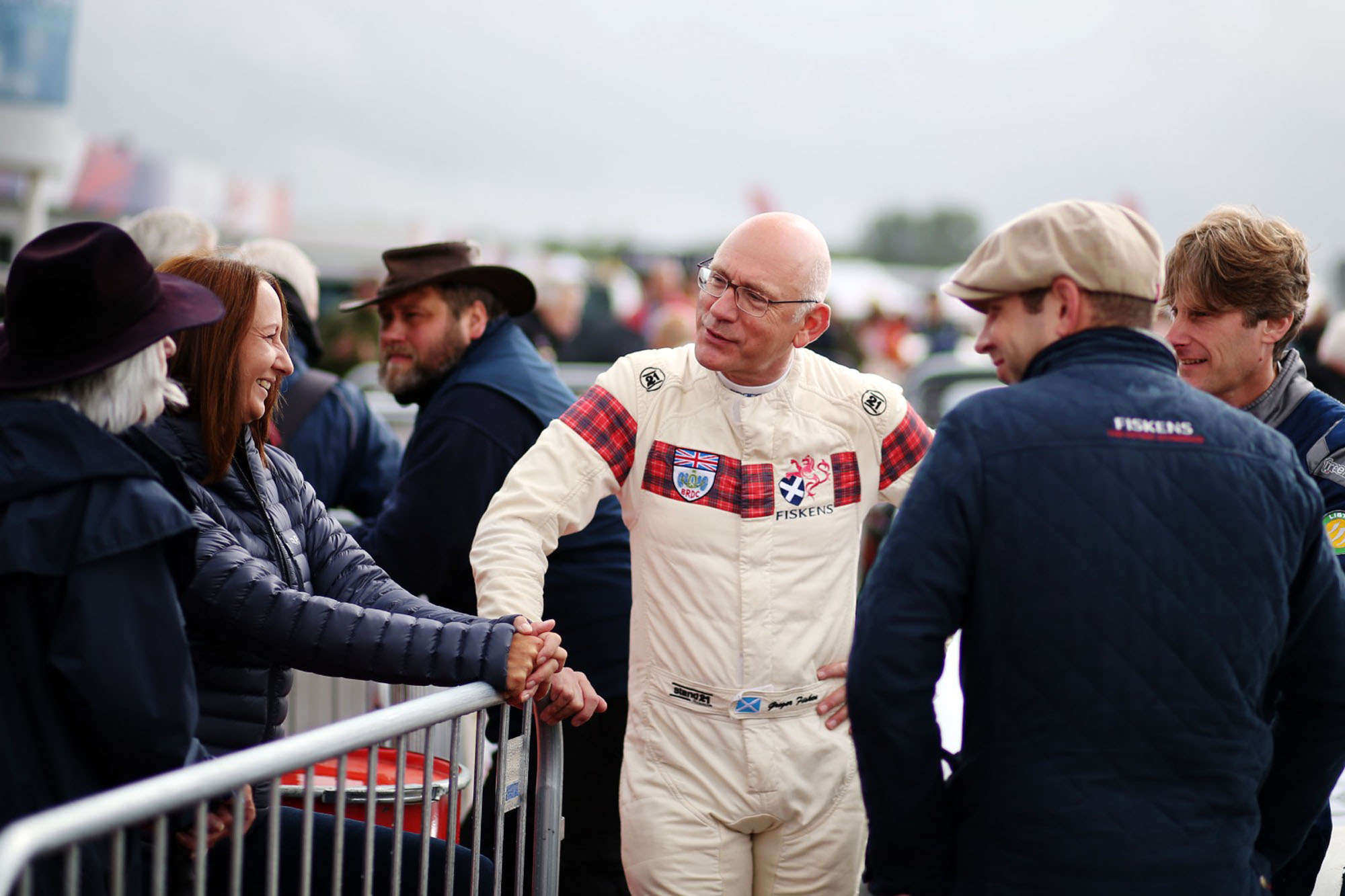 driving talking to the public at The Classic