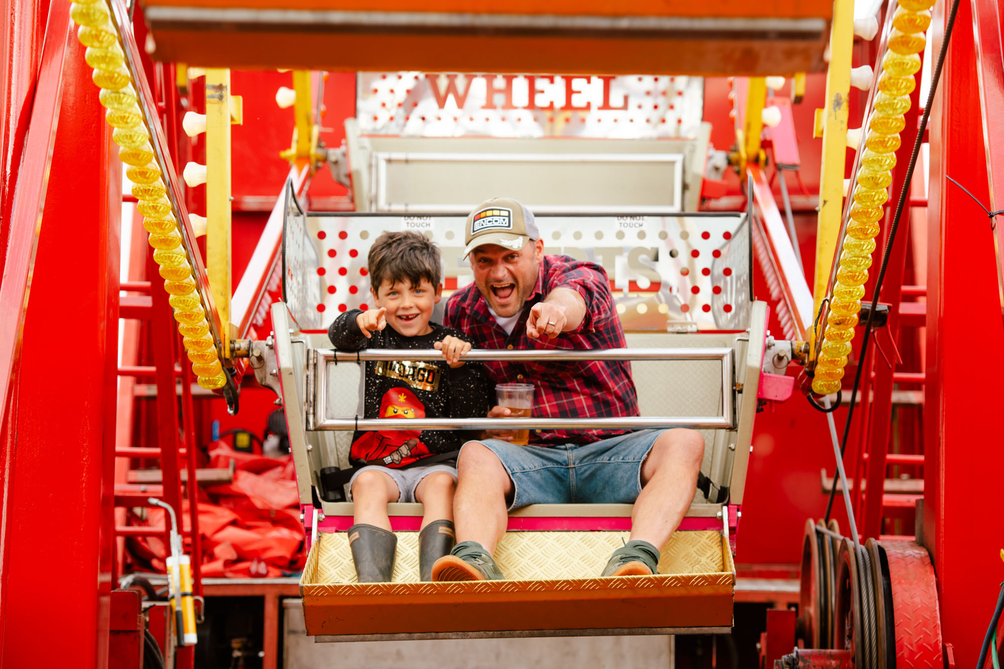 father and soon on a funfair ride
