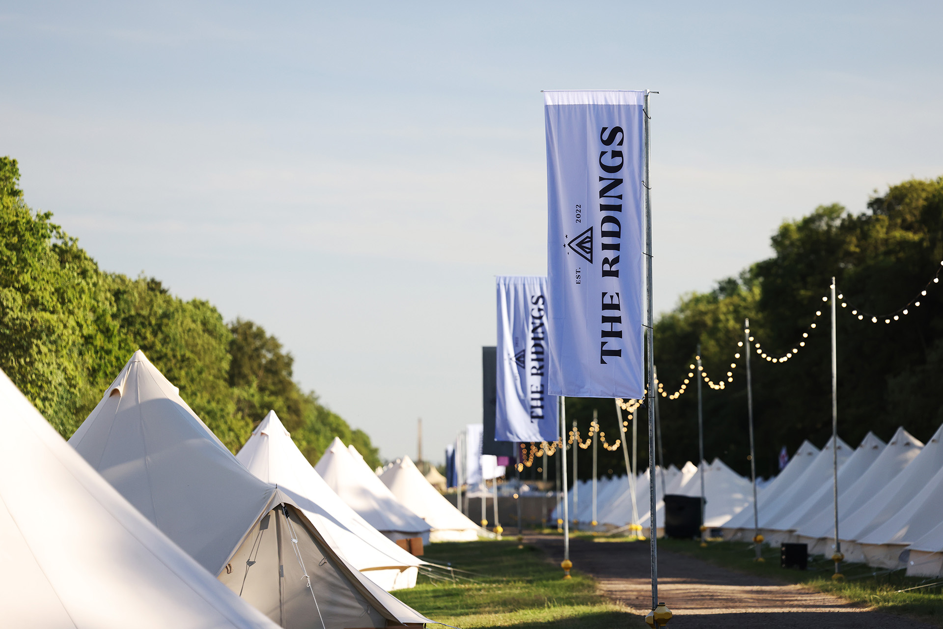 Tents under the trees at The Ridings