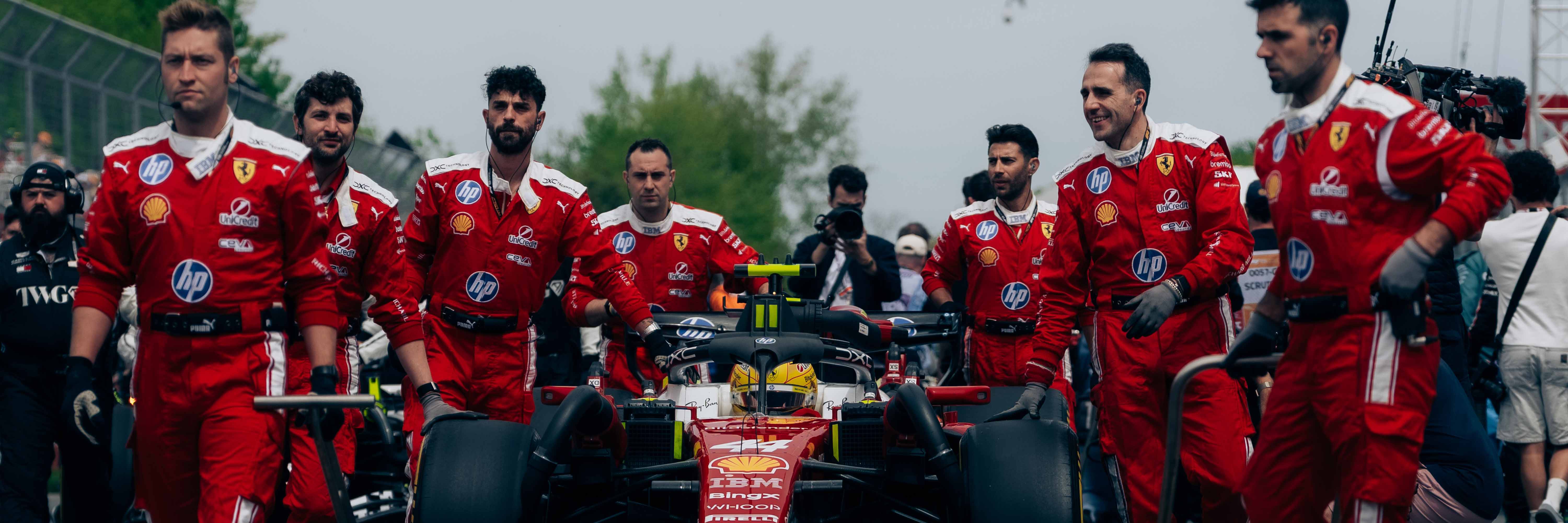 The Ferrari F1 tram on the Canadian Grand Prix grid