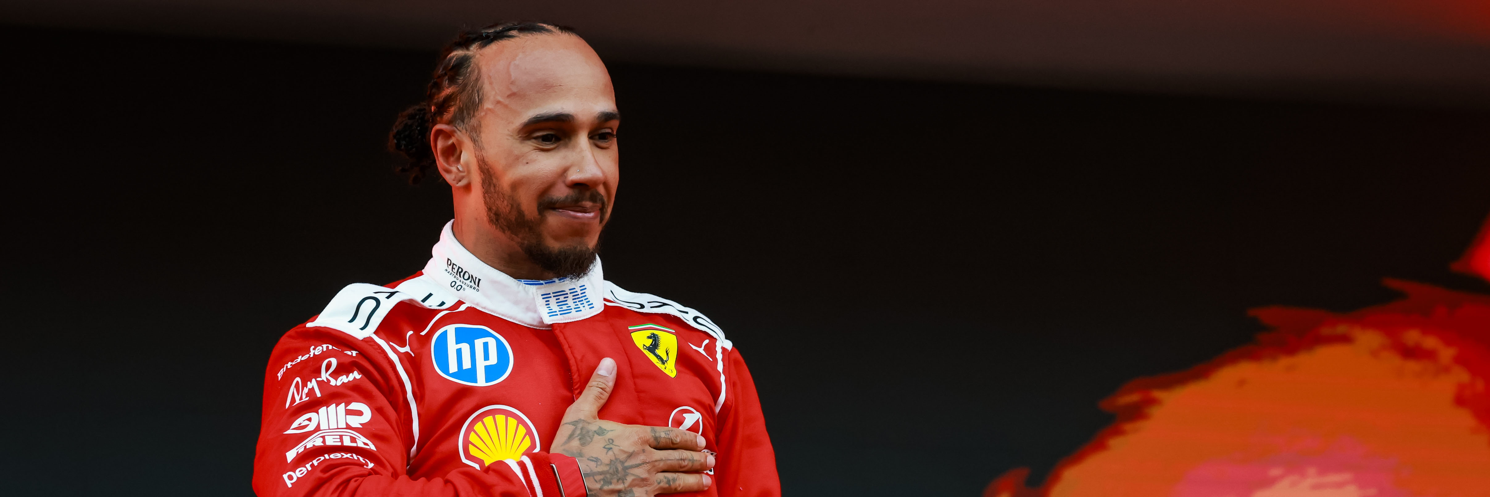 Lewis Hamilton on the Monaco Grand Prix podium