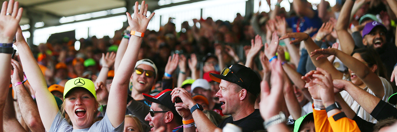 The crowd cheering at the 2023 British Grand Prix