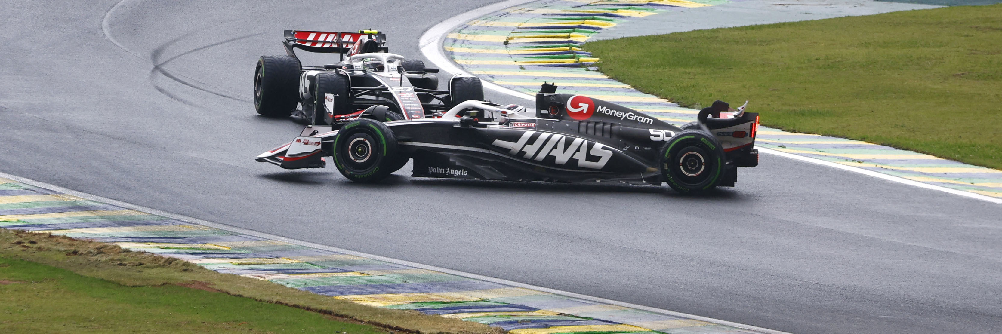Oliver Bearman spins out of the 2024 Brazilian Grand Prix