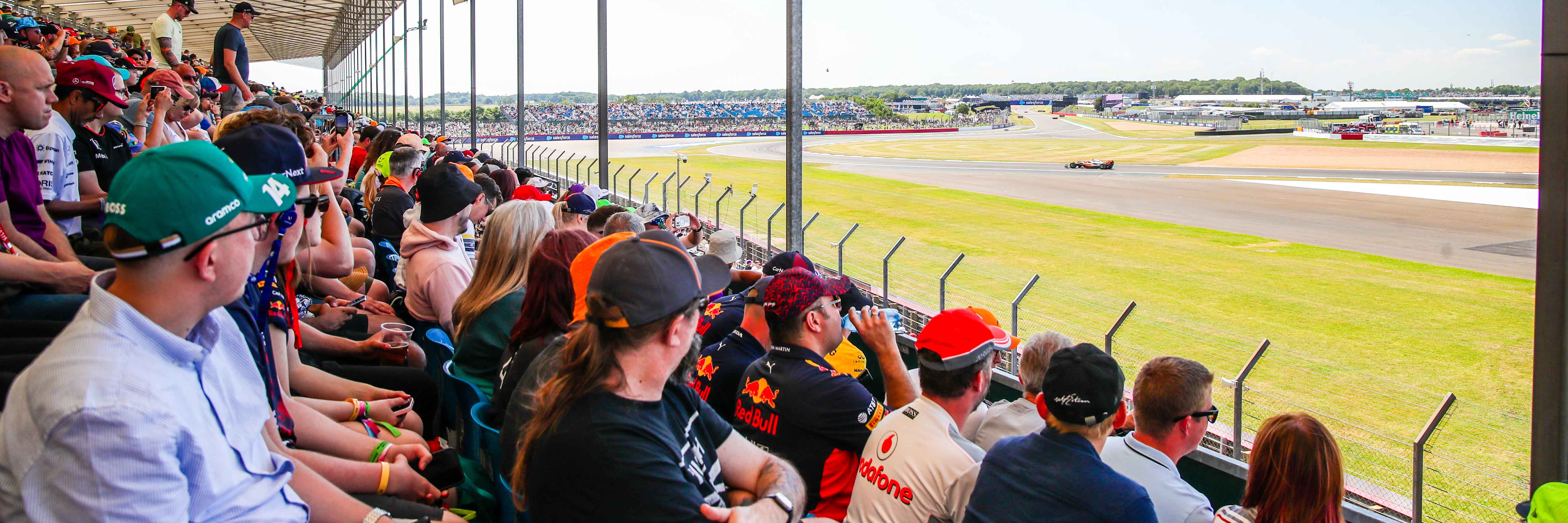 The Becketts corner leading onto the Hangar Straight at Silverstone