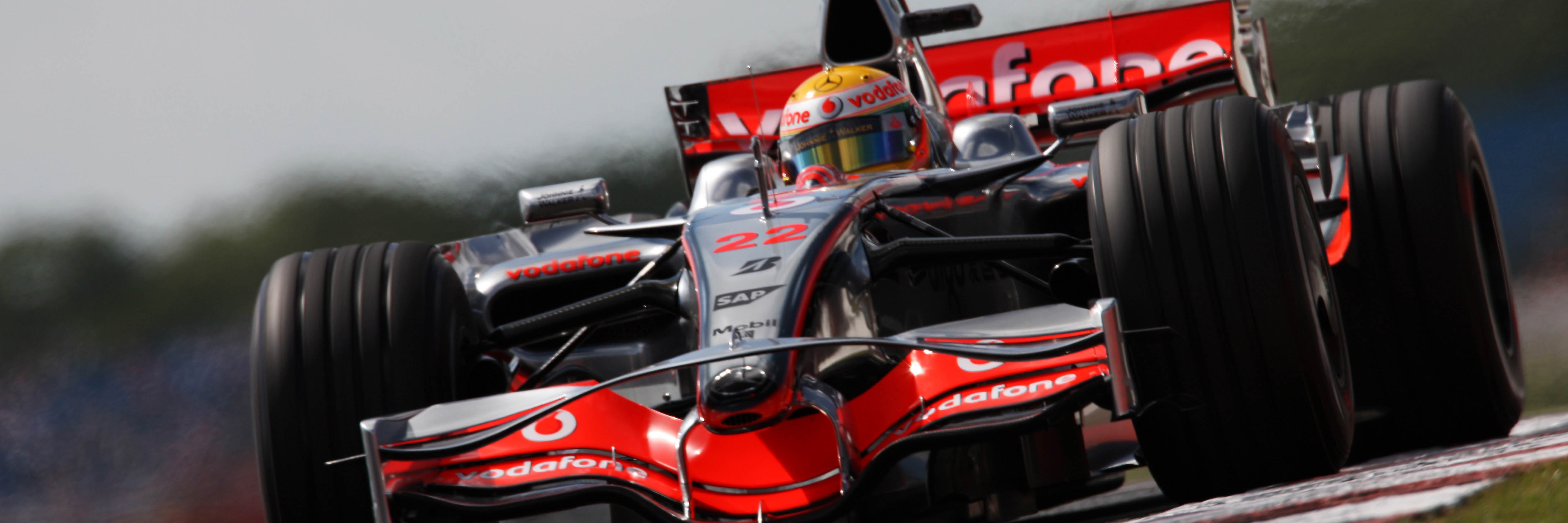 Lewis Hamilton at Silverstone in 2008