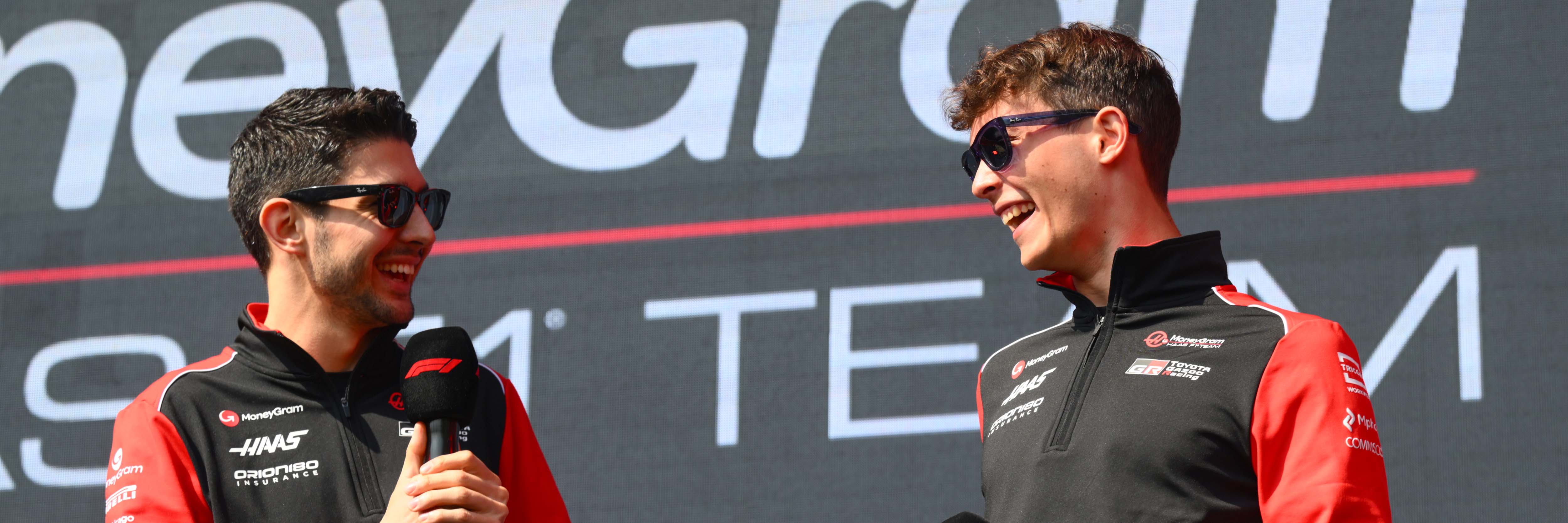 Haas team-mates Oliver Bearman and Esteban Ocon