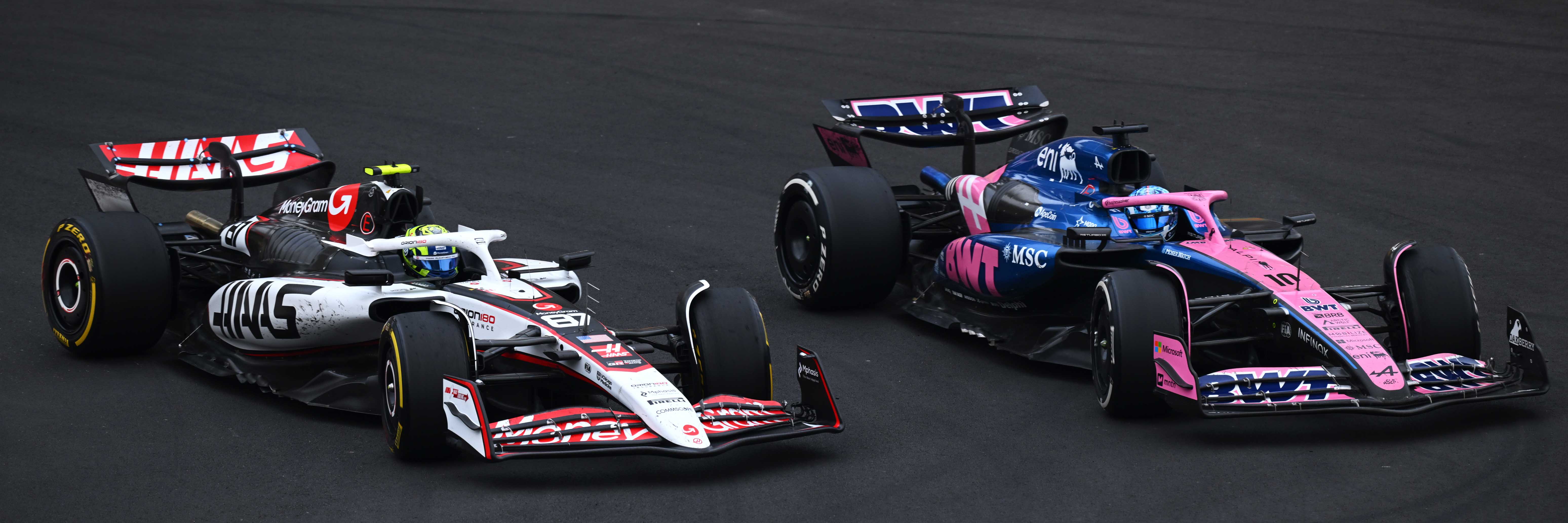 Ollie Bearman overtaking an Alpine F1 car