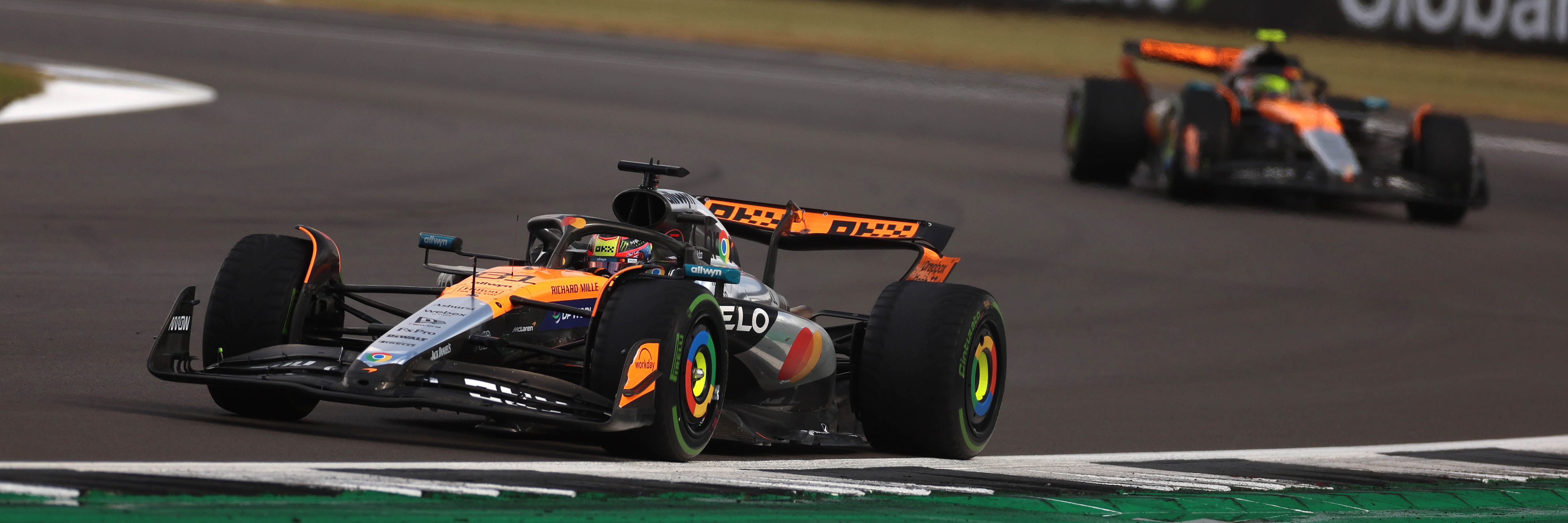 Oscar Piastri before receiving a time penalty at the 2025 British Grand Prix