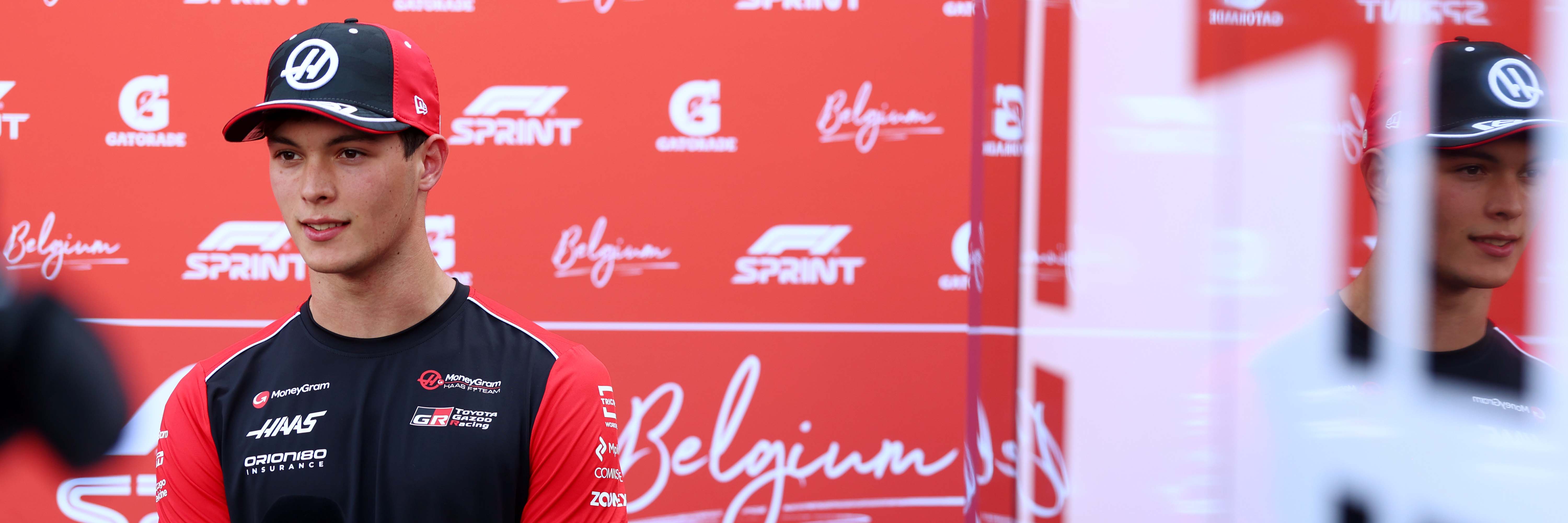 Ollie Bearman in the F1 media pen