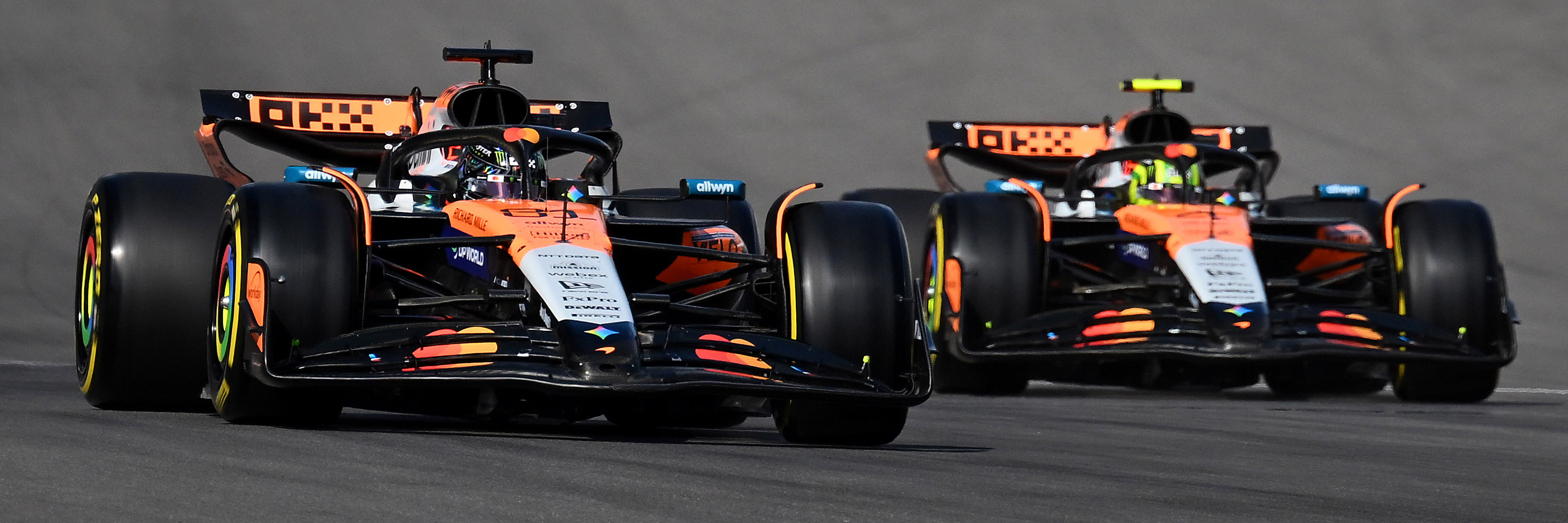 Oscar Piastri and Lando Norris on track and the 2025 United States Grand Prix