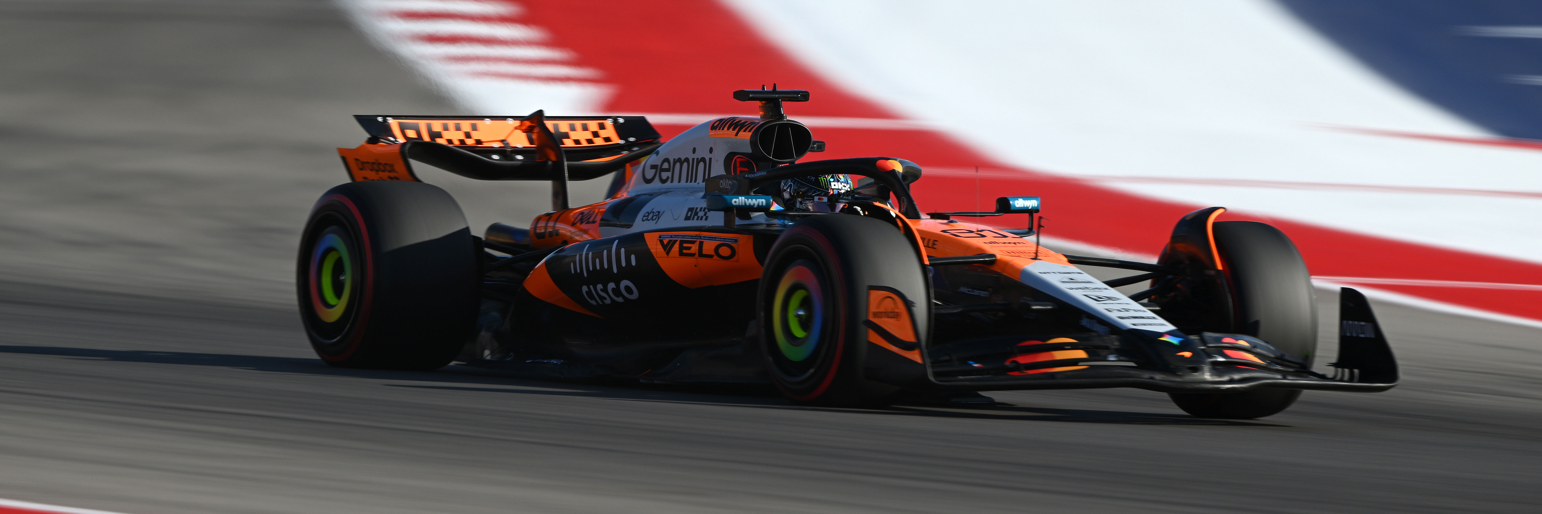 F1 Championship leader Oscar Piastri on track at the 2025 United States Grand Prix