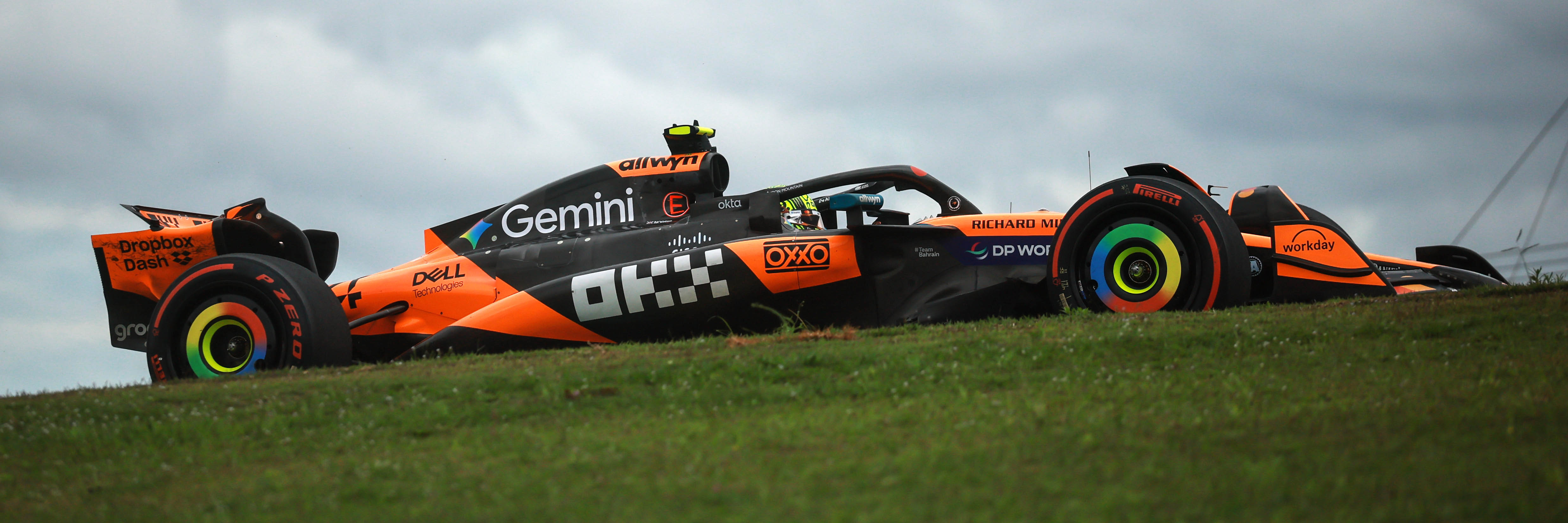 Lando Norris on track in the 2025 Brazilian Grand Prix
