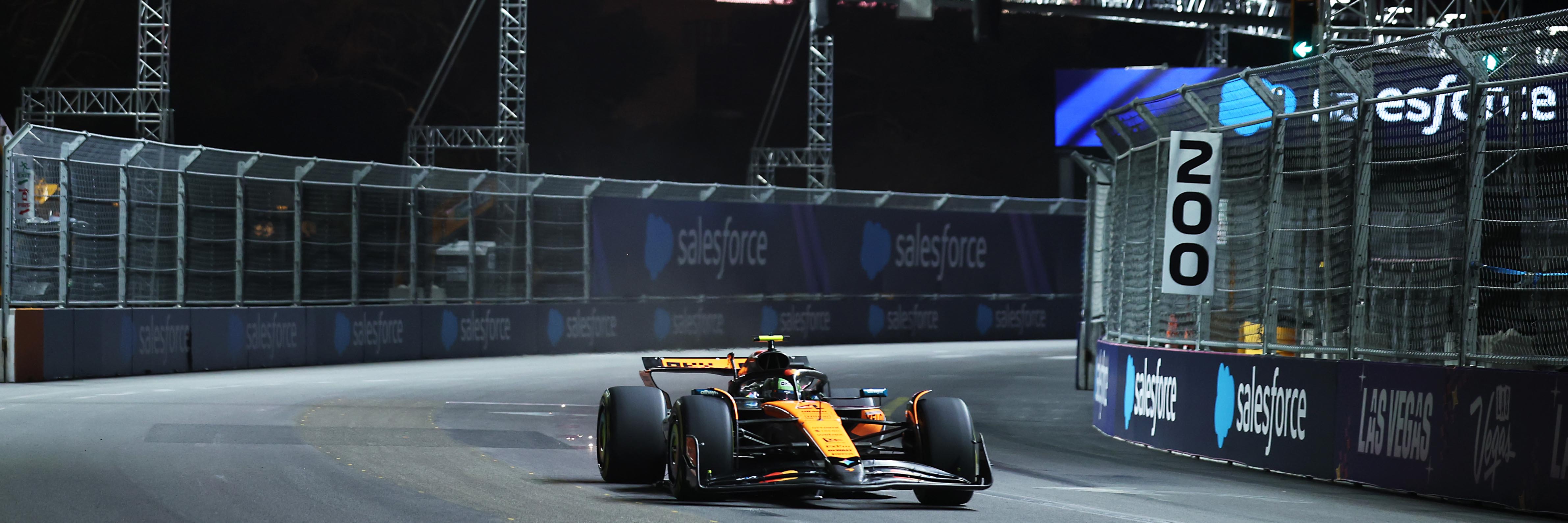 Lando Norris racing in Las Vegas