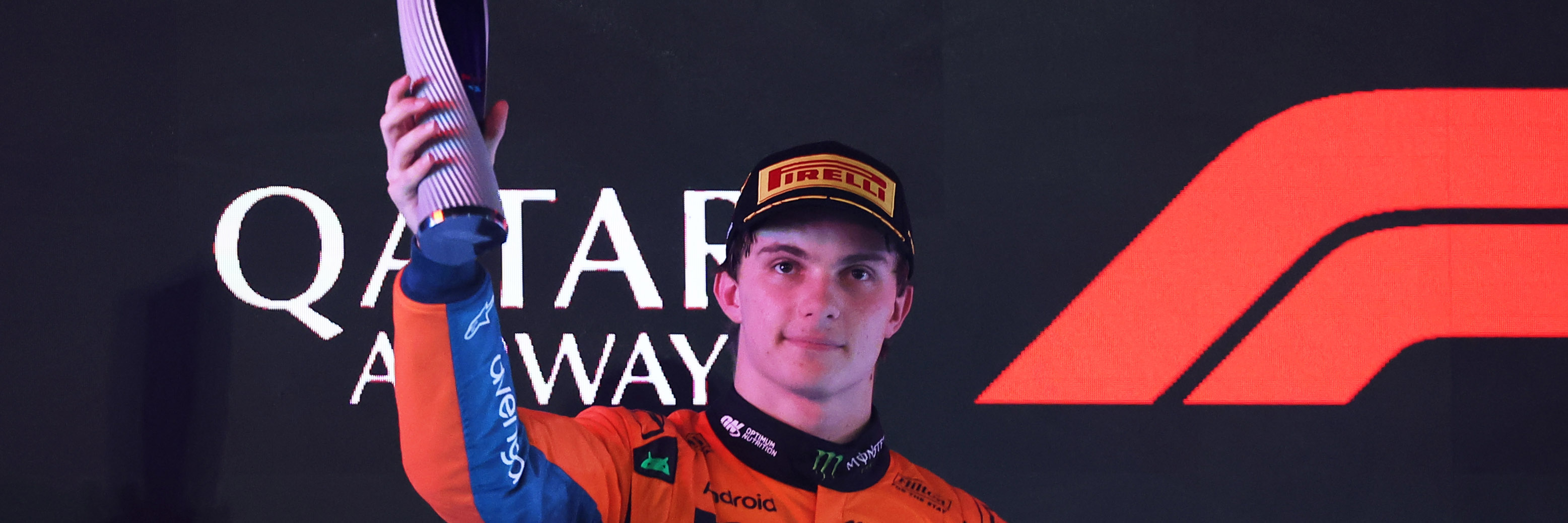Oscar Piastri on the Qatar Grand Prix podium
