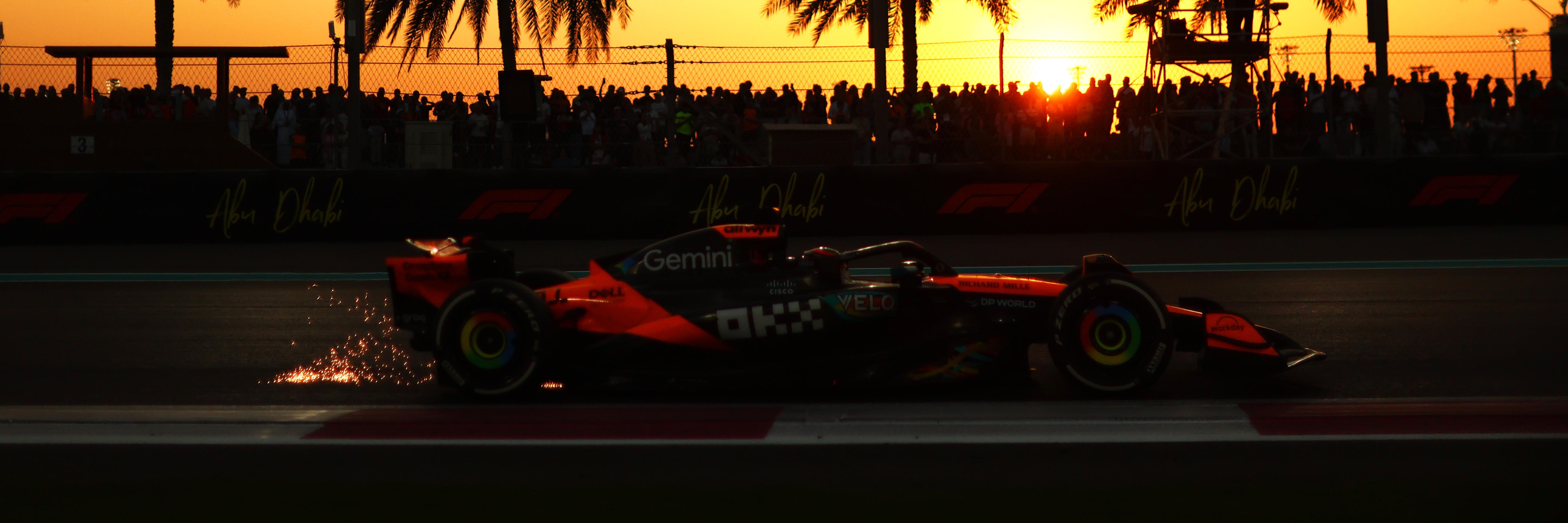 Oscar Piastri racing to second in the 2025 Abu Dhabi Grand Prix