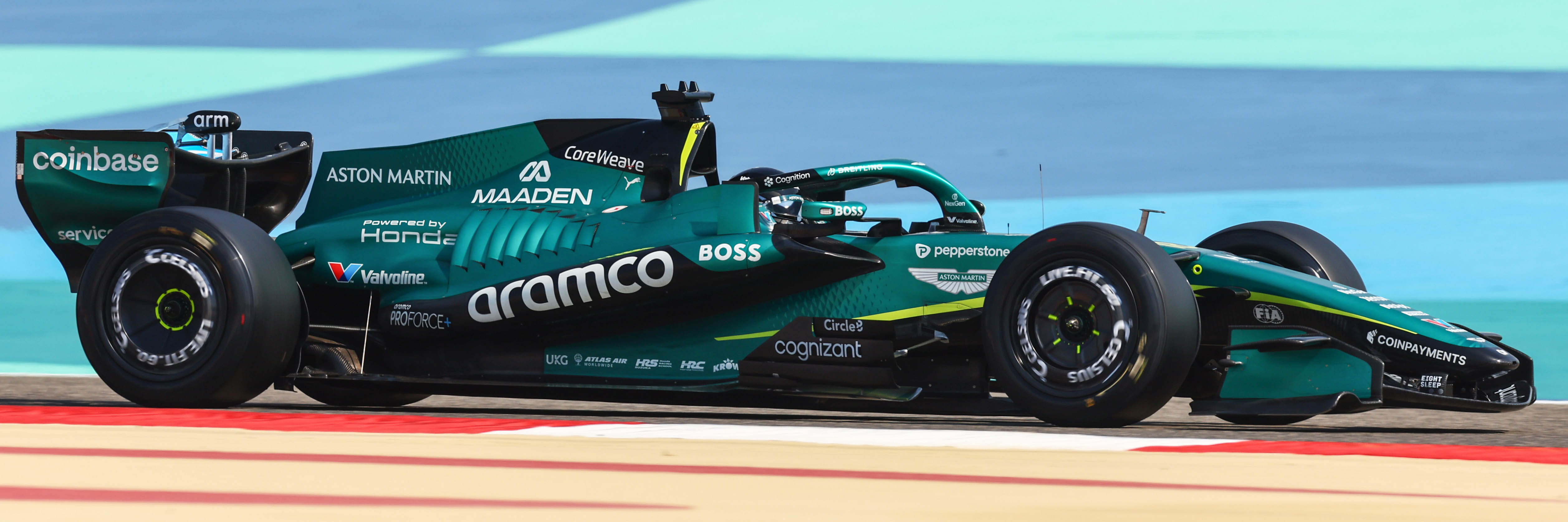 The 2026 Aston Martin F1 car on track for pre-season testing