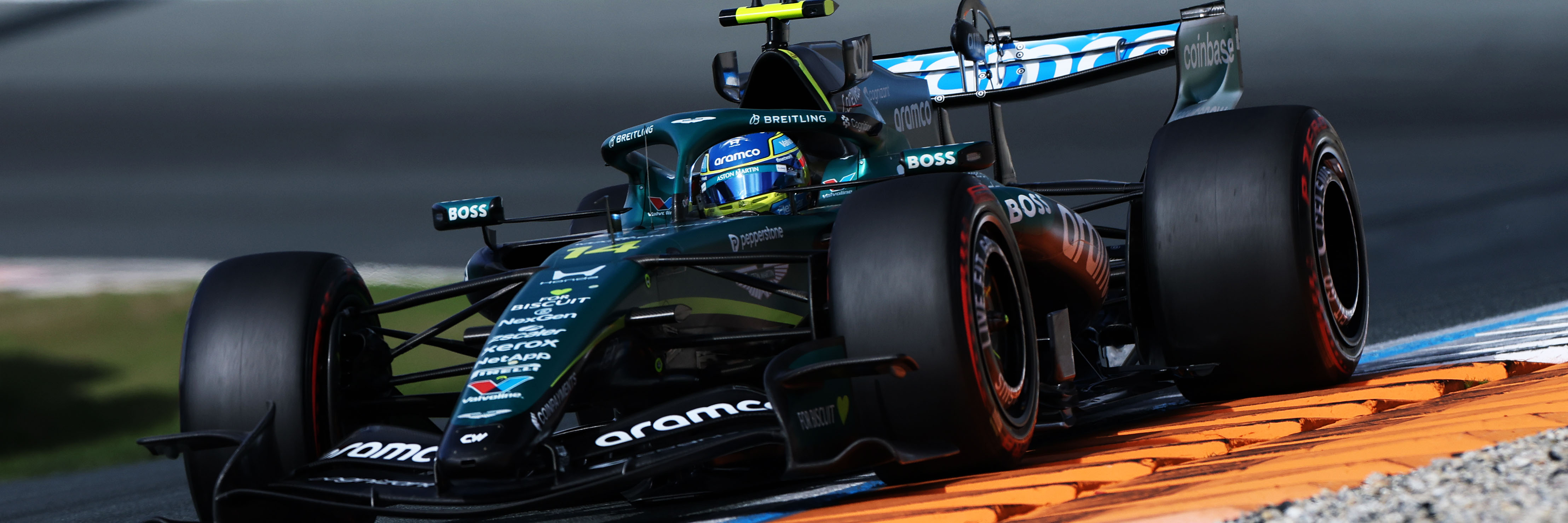 Fernando Alonso racing in the 2026 Dutch Grand Prix