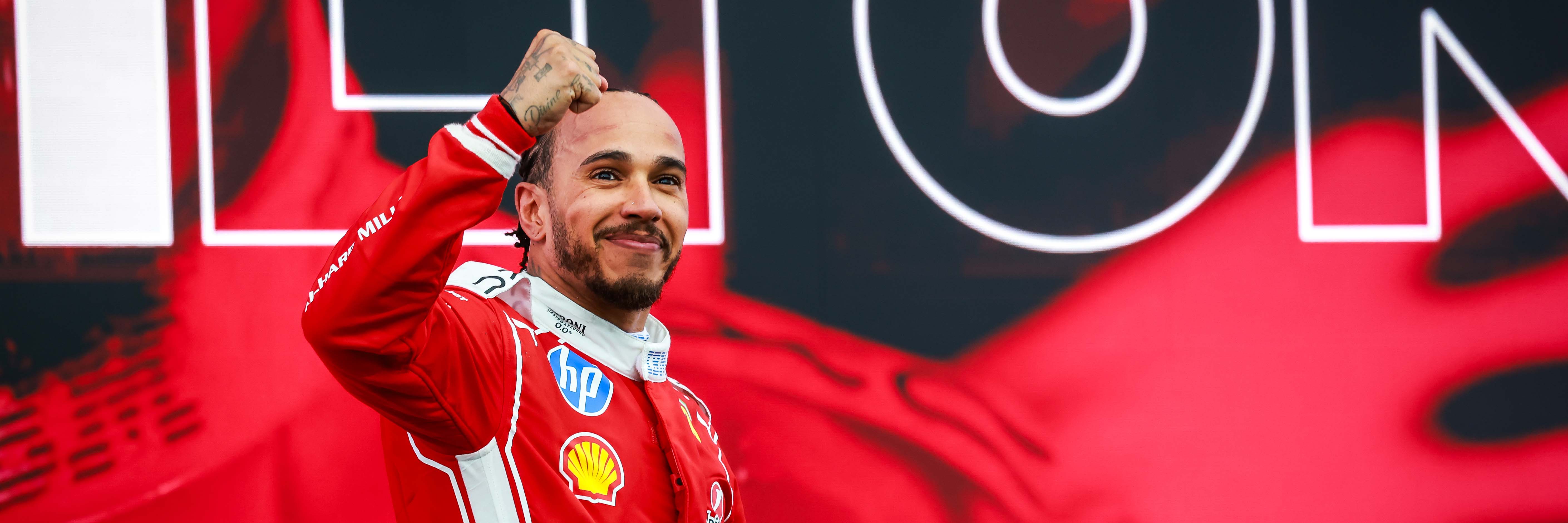Lewis Hamilton on the F1 podium