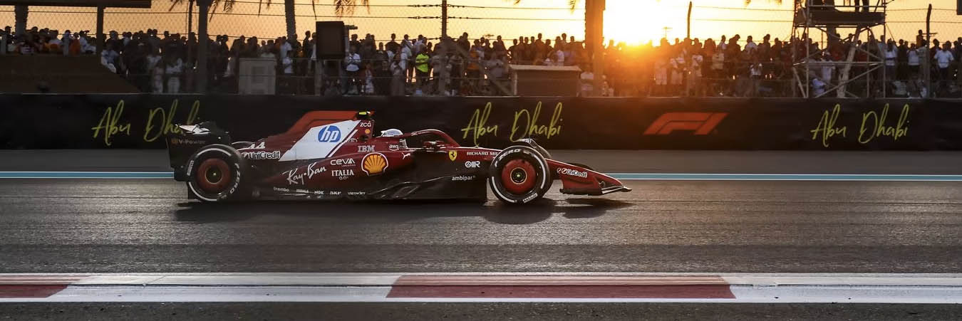 Lewis Hamilton's Ferrari F1 car on track in Abu Dhabi