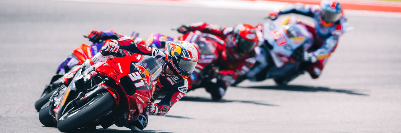 Pedro Acosta leads Jorge Martin, Francesco Bagnaia and Marc Marquez at the Circuit of the Americas