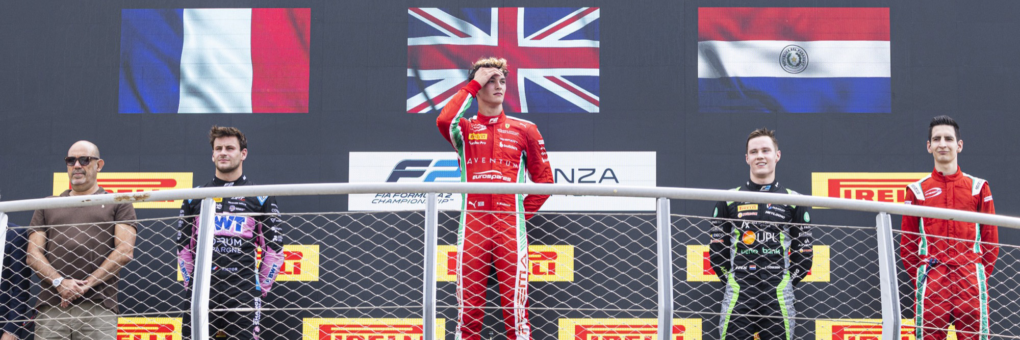 Oliver Bearman on the Monza F2 podium