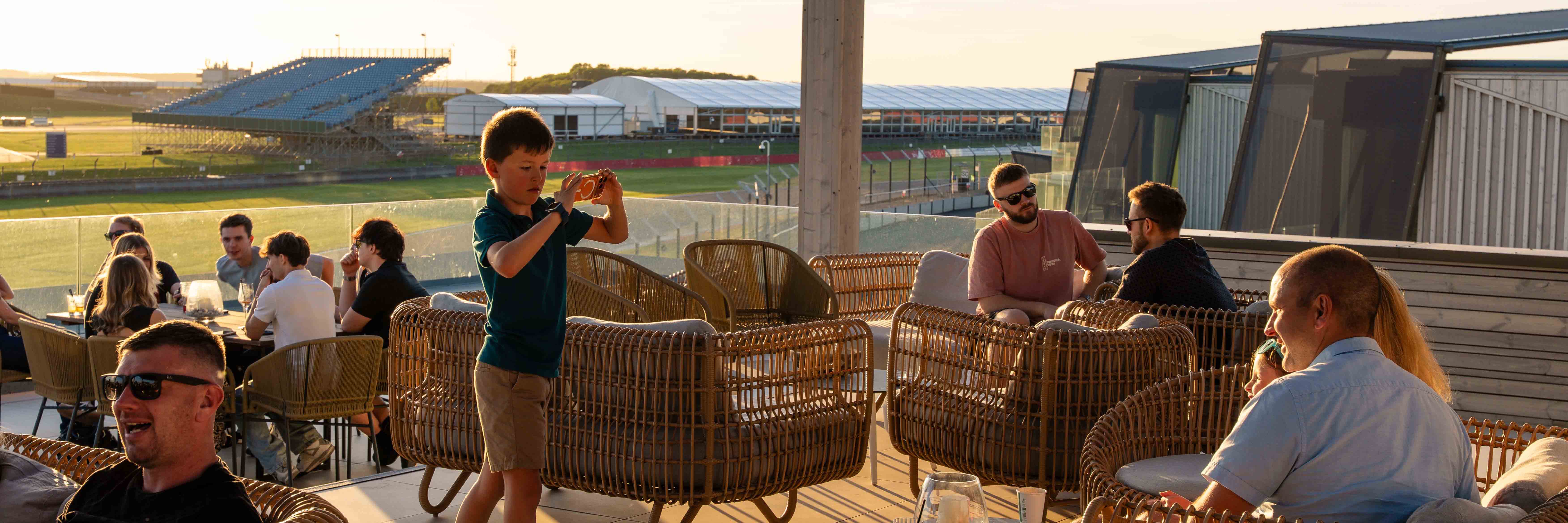 Silverstone customers enjoying the Escapade area for Summer Sundowners