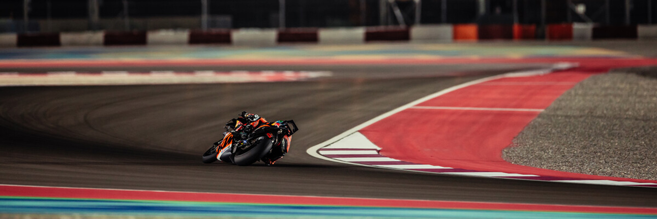 A KTM MotoGP rider at Losail testing the 2024 bike