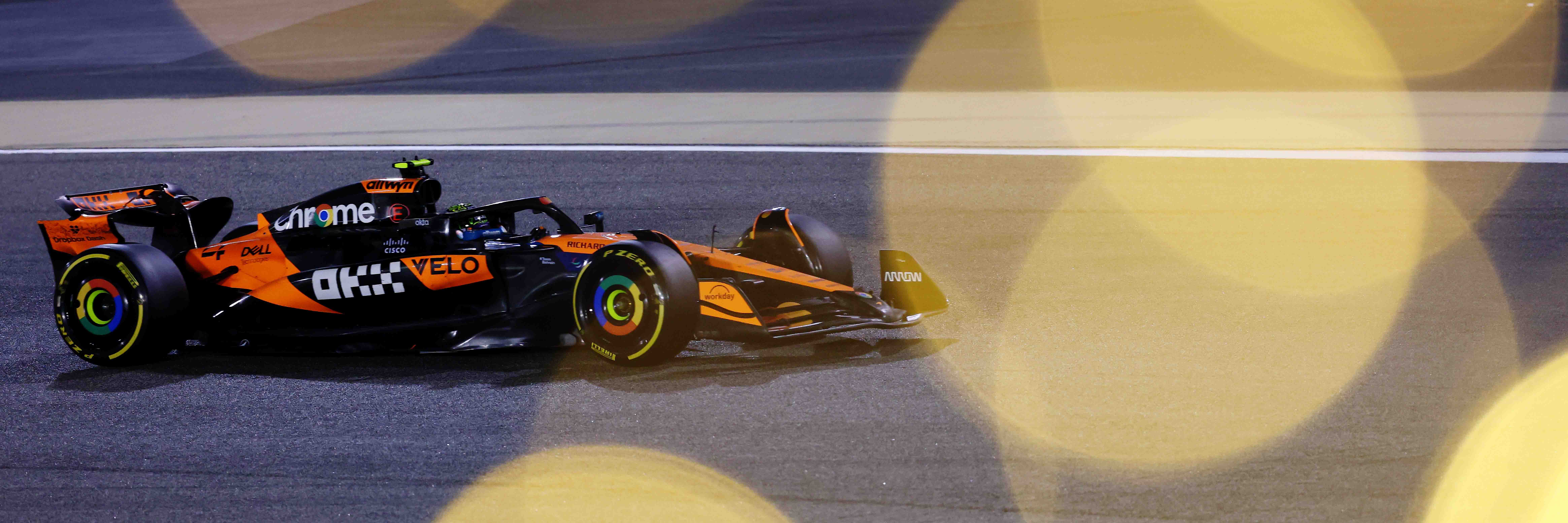 Lando Norris on track at the 2025 Bahrain Grand Prix