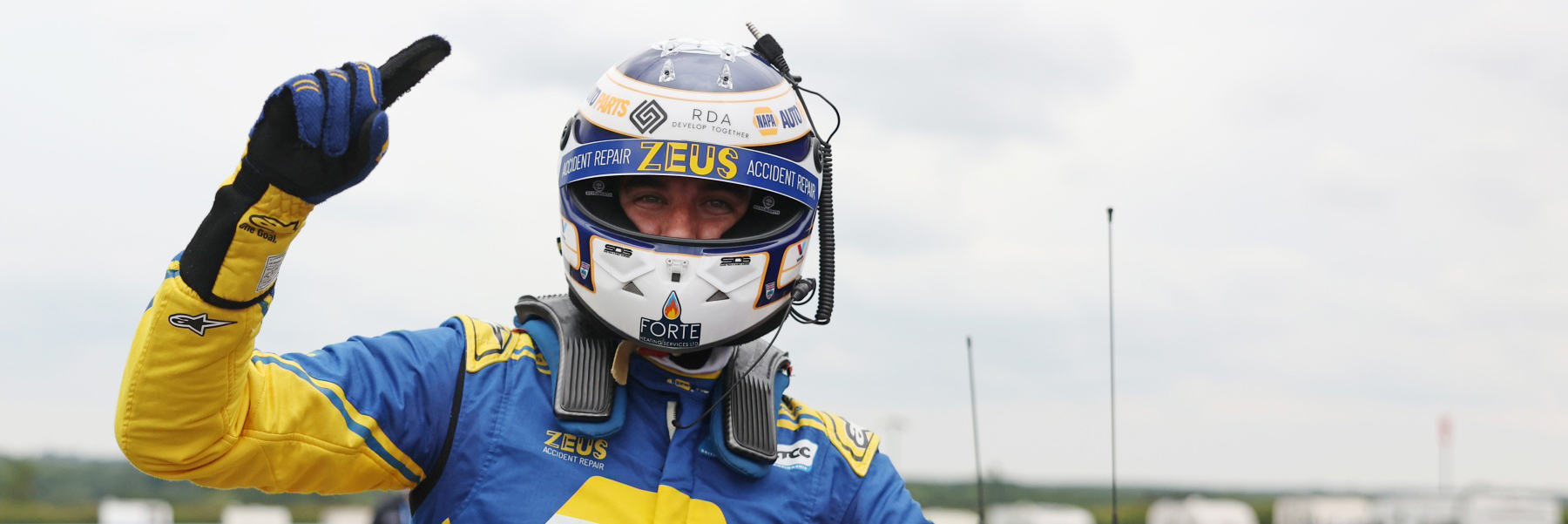 Dan Cammish celebrates a BTCC victory in 2025