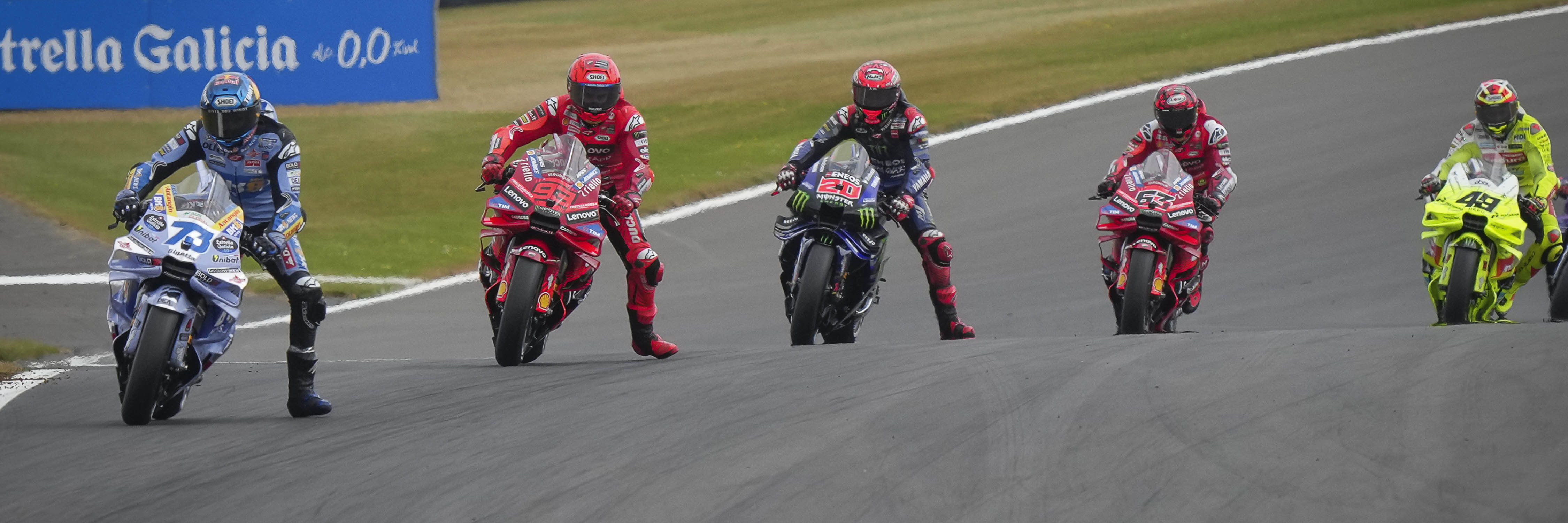Alex Marquez leads the MotoGP field at Silverstone