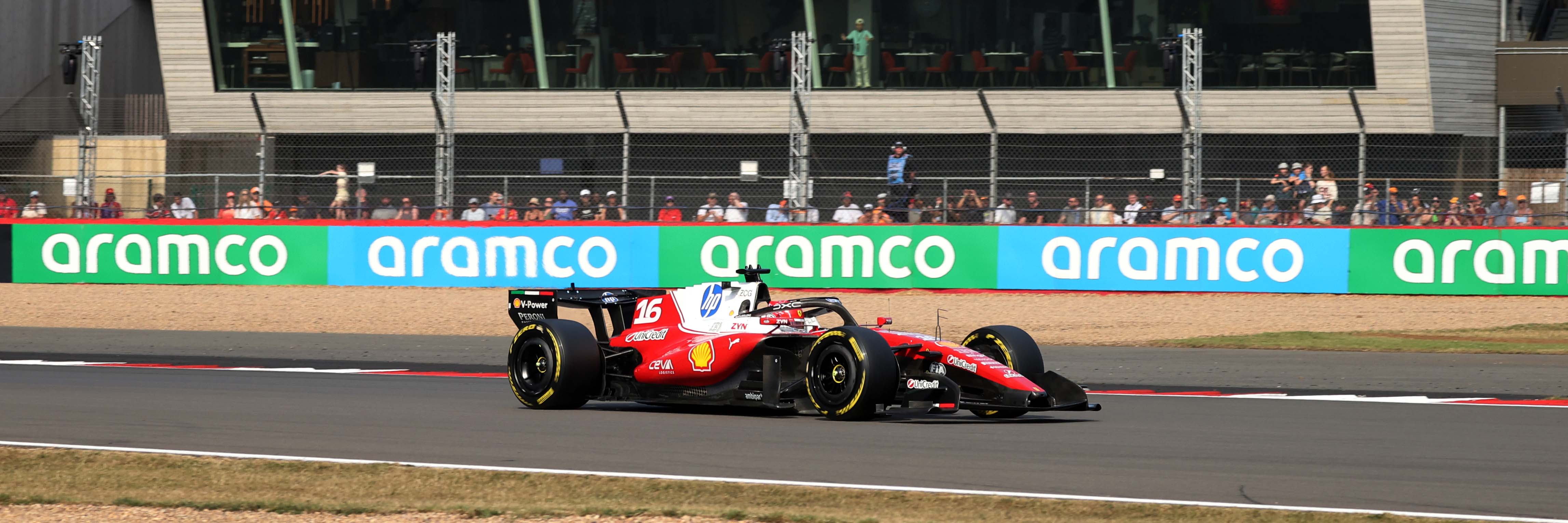 Charles Leclerc on his way to 2026 British Grand Prix victory at Silverstone