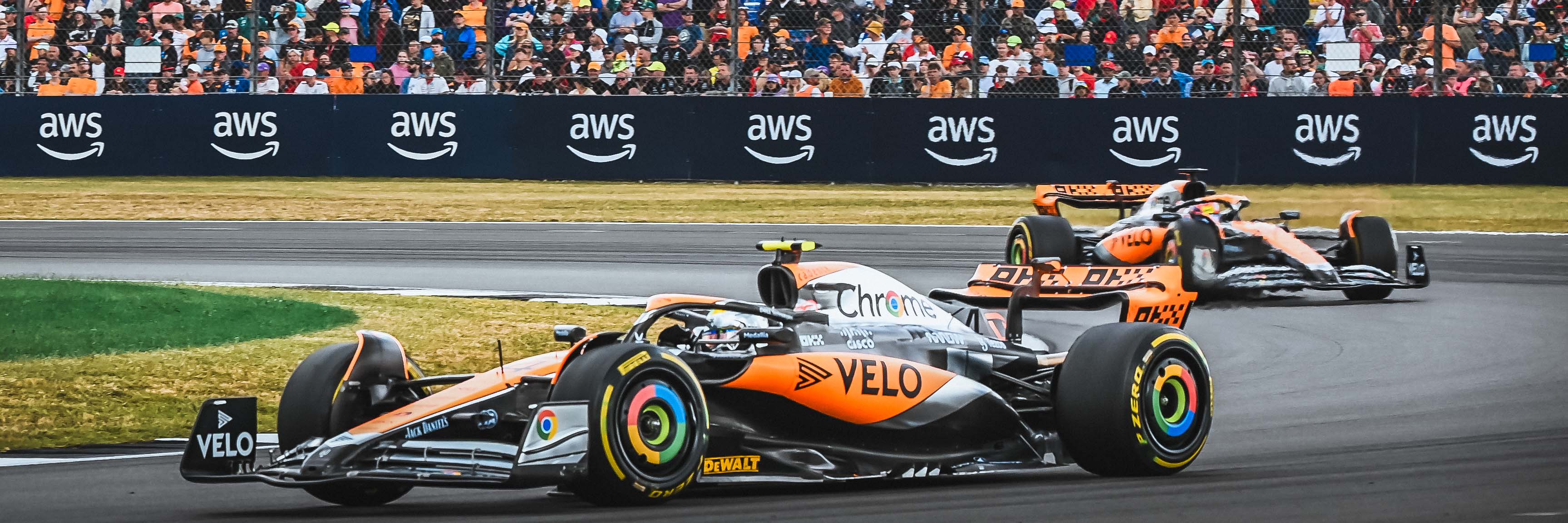 Lando Norris and Oscar Piastri at the 2023 British Grand Prix