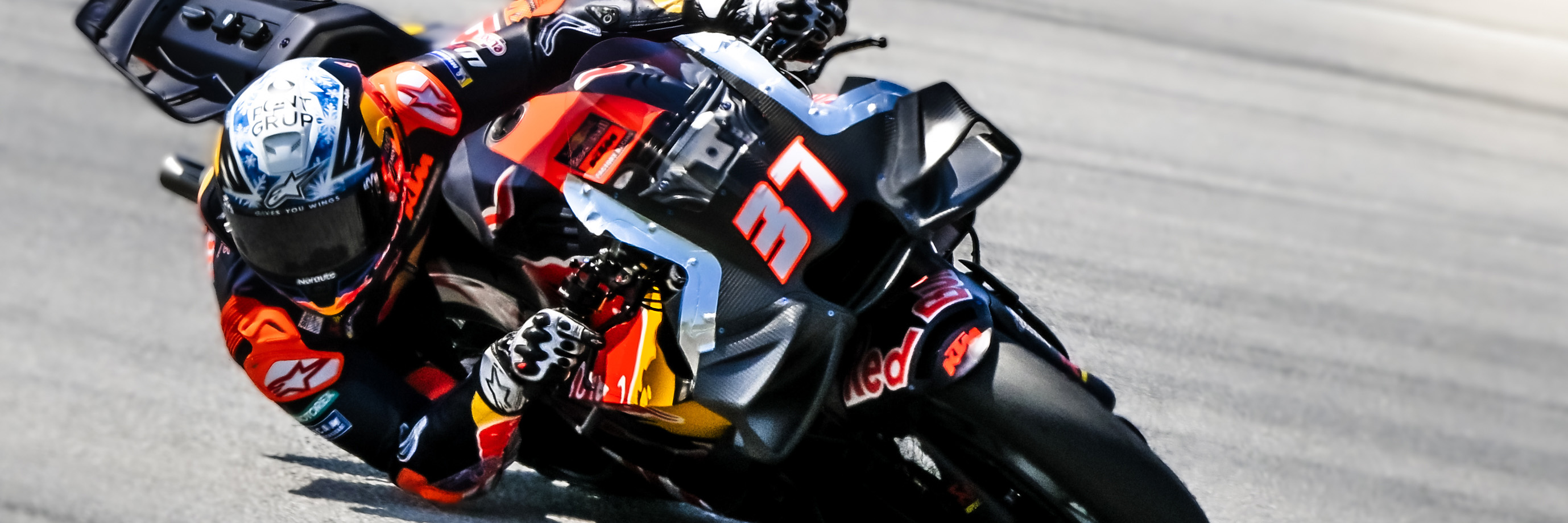 Pedro Acosta on his 2026 KTM MotoGP bike during testing