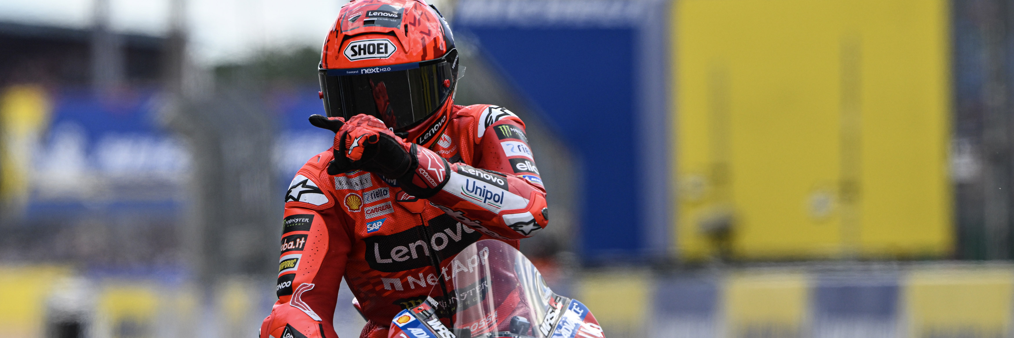 Marc Marquez on his 2025 factory Ducati MotoGP bike