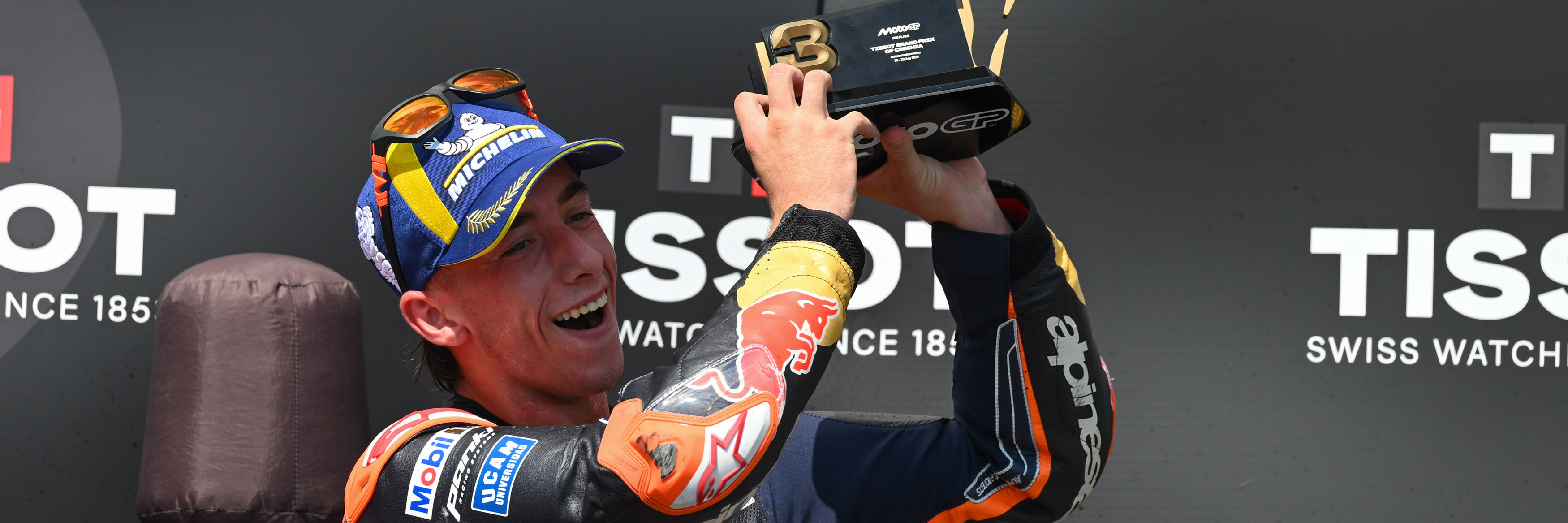 Pedro Acosta on the MotoGP Sprint podium