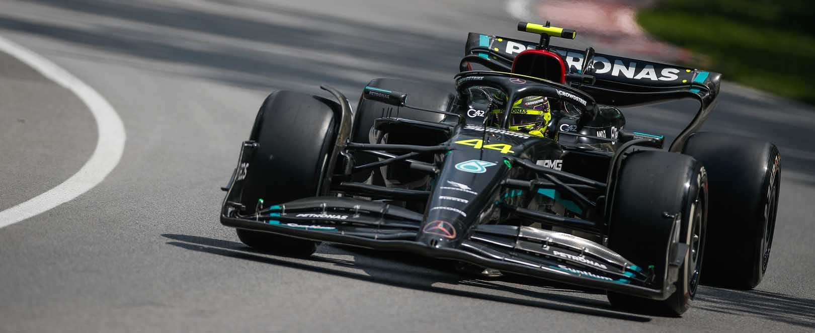 Lewis Hamilton on track at the 2023 Canadian Grand Prix 