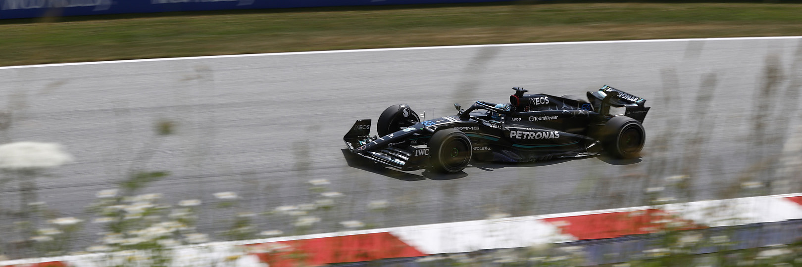 George Russell racing at the Austrian Grand Prix