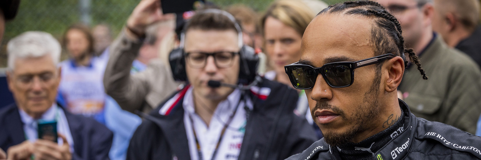 Lewis Hamilton on the grid before a Formula 1 Grand Prix