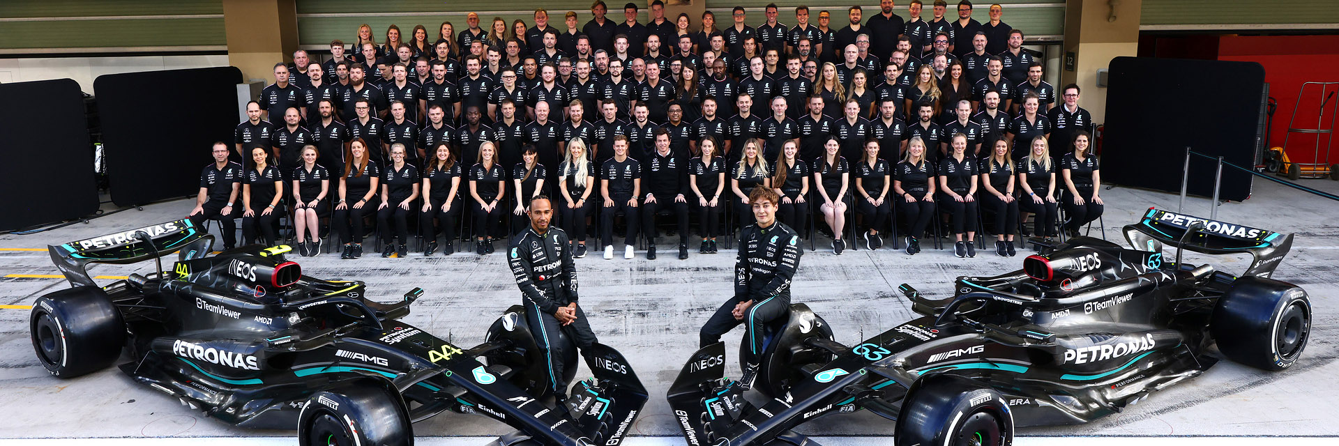 Lewis Hamilton, George Russell and the Mercedes F1 team