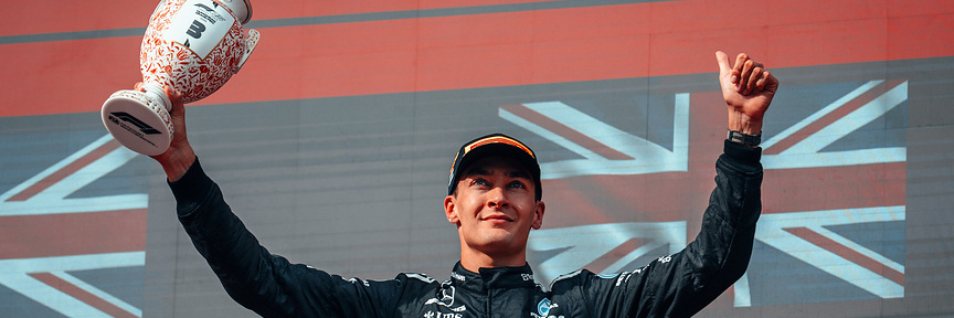 George Russell takes third on the podium in Hungary