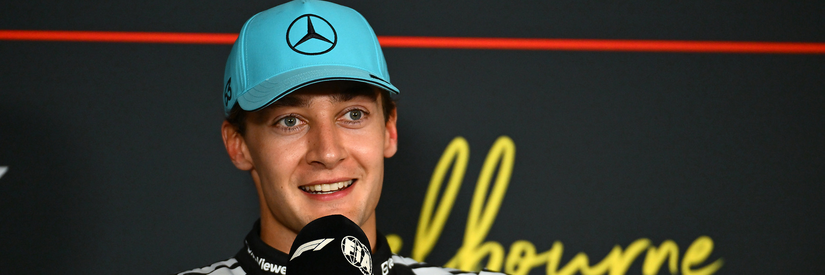 George Russell in the Australian Grand Prix press conference
