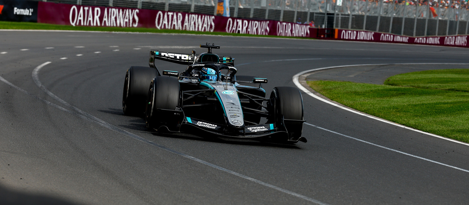 George Russell on track at the 2026 Australian Grand Prix