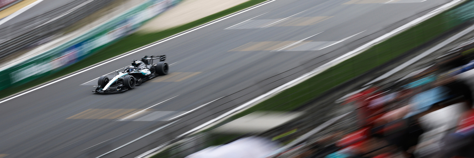 George Russell on track in the 2026 Chinese Grand Prix